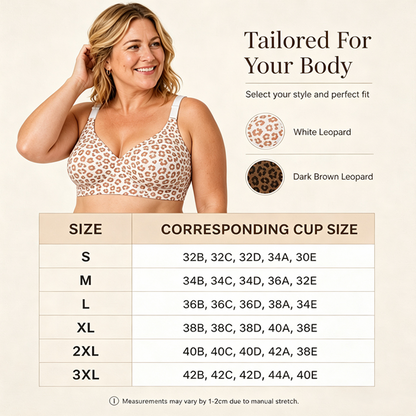 👙🐆Women's Leopard Print Wireless Push-Up Bra – Sexy, Comfortable, Shape-Enhancing Everyday Support