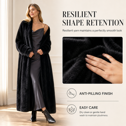 🌸Women's Faux Mink Fleece Long Cardigan Sweater Fluffy Oversized Knit Coat for Autumn and Winter