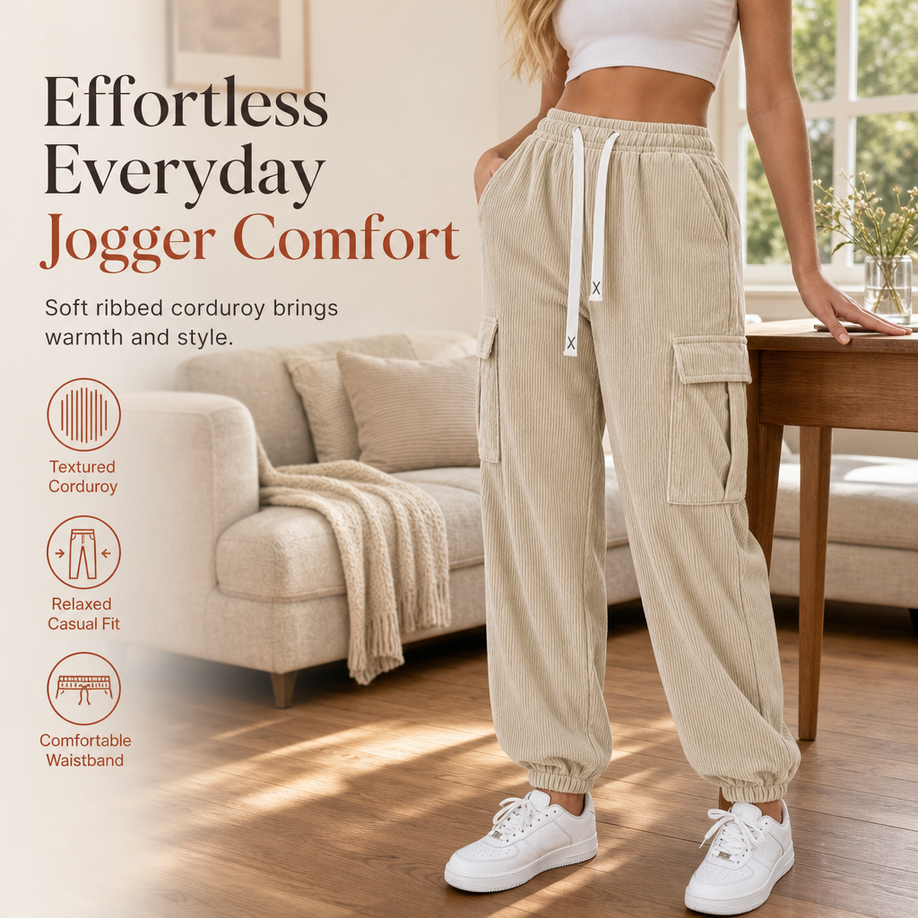 ✨Women's Casual Corduroy Jogger Pants – Soft, Relaxed Fit, Everyday Comfort