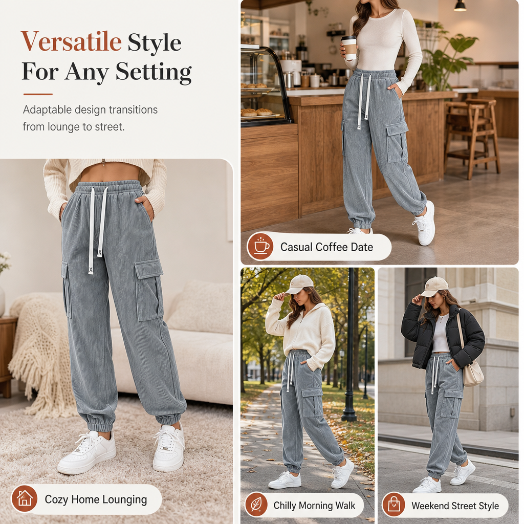 ✨Women's Casual Corduroy Jogger Pants – Soft, Relaxed Fit, Everyday Comfort