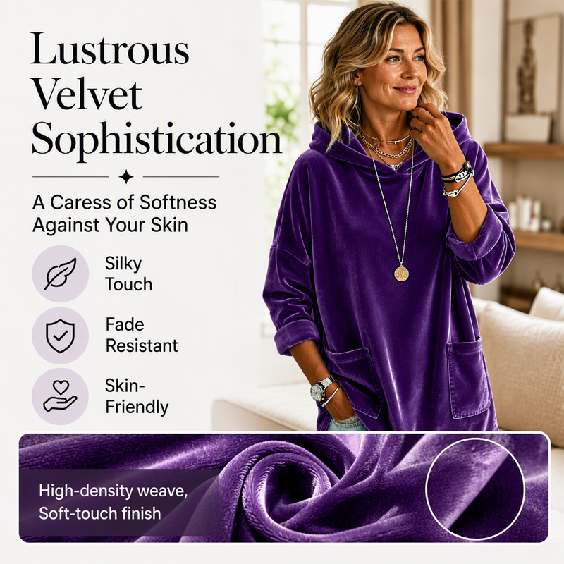 ✨Women's Velvet Pullover Hoodie – Soft, Cozy, Effortless Everyday Comfort