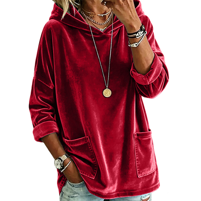 ✨Women's Velvet Pullover Hoodie – Soft, Cozy, Effortless Everyday Comfort