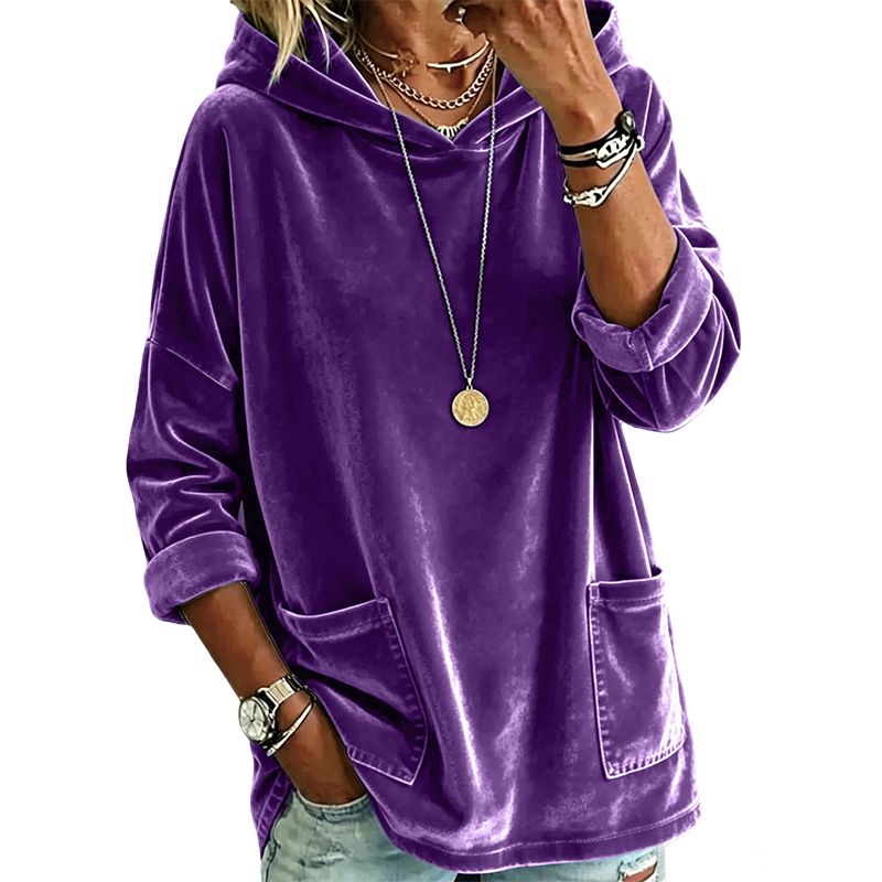 ✨Women's Velvet Pullover Hoodie – Soft, Cozy, Effortless Everyday Comfort