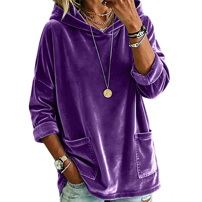 ✨Women's Velvet Pullover Hoodie – Soft, Cozy, Effortless Everyday Comfort