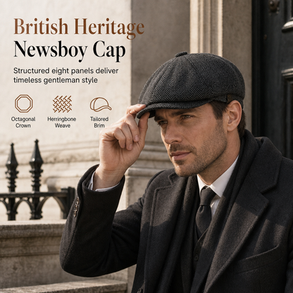 Vintage British Style Newsboy Cap for Men and Women Classic Casual Flat Cap Octagonal Beret Hat