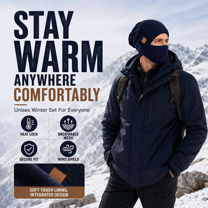 Women's Winter Thermal Hat with Integrated Face Mask