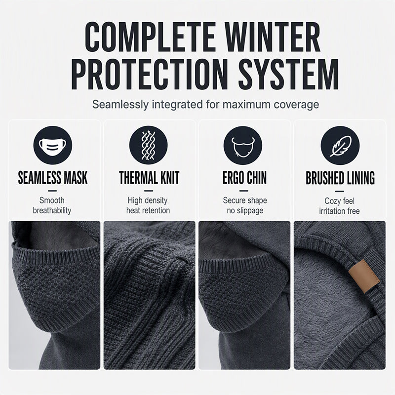 Women's Winter Thermal Hat with Integrated Face Mask