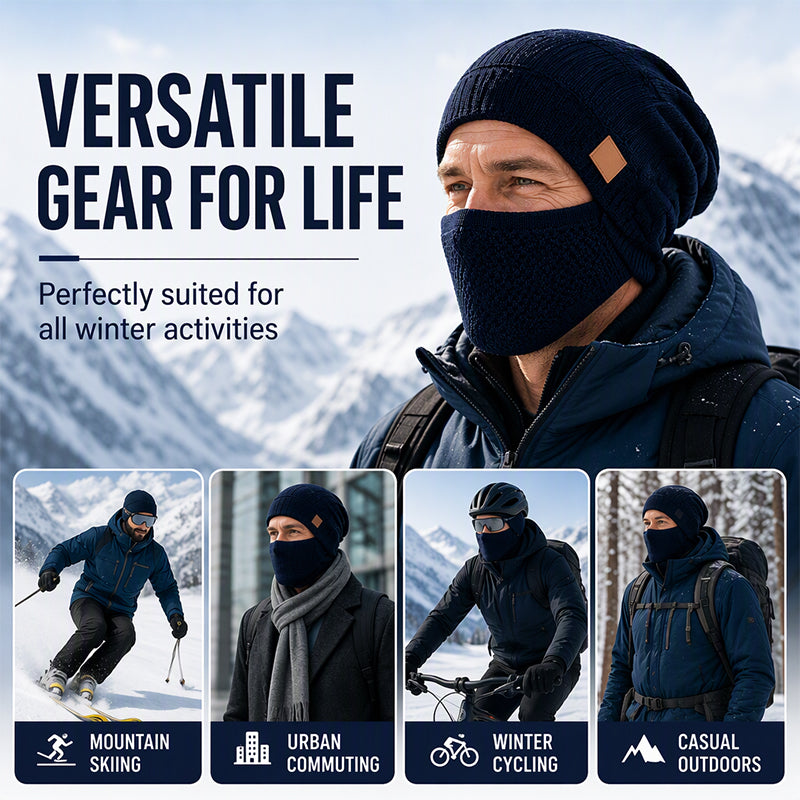 Women's Winter Thermal Hat with Integrated Face Mask