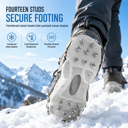 Anti Slip Cleats Crampons Traction Spikes Shoe Covers for Walking on Snow and Outdoor Mountaineering