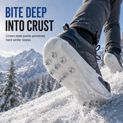Anti Slip Cleats Crampons Traction Spikes Shoe Covers for Walking on Snow and Outdoor Mountaineering