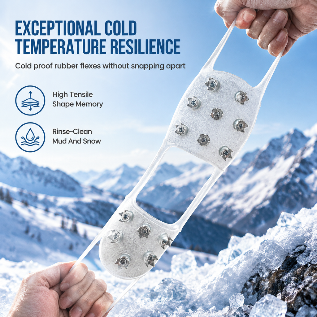 Anti Slip Cleats Crampons Traction Spikes Shoe Covers for Walking on Snow and Outdoor Mountaineering