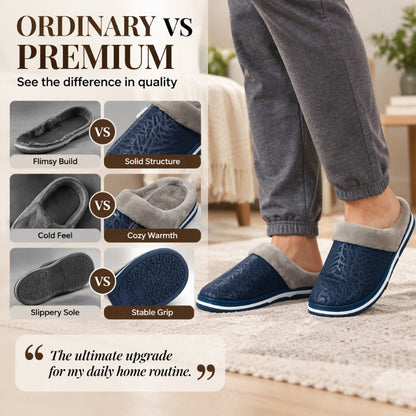 Men's Waterproof Winter Plush-Lined Slippers