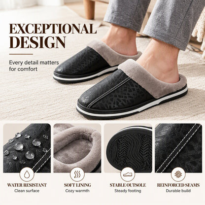 Men's Waterproof Winter Plush-Lined Slippers