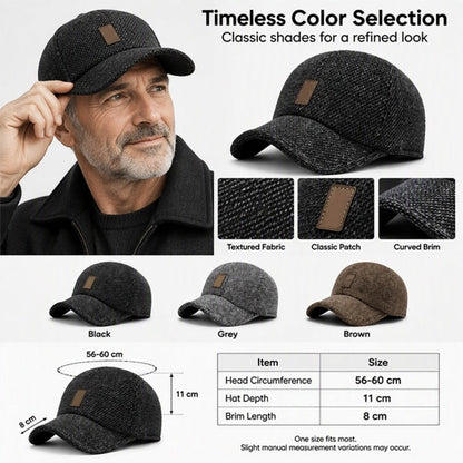 Men's Warm Baseball Cap with Ear Flaps