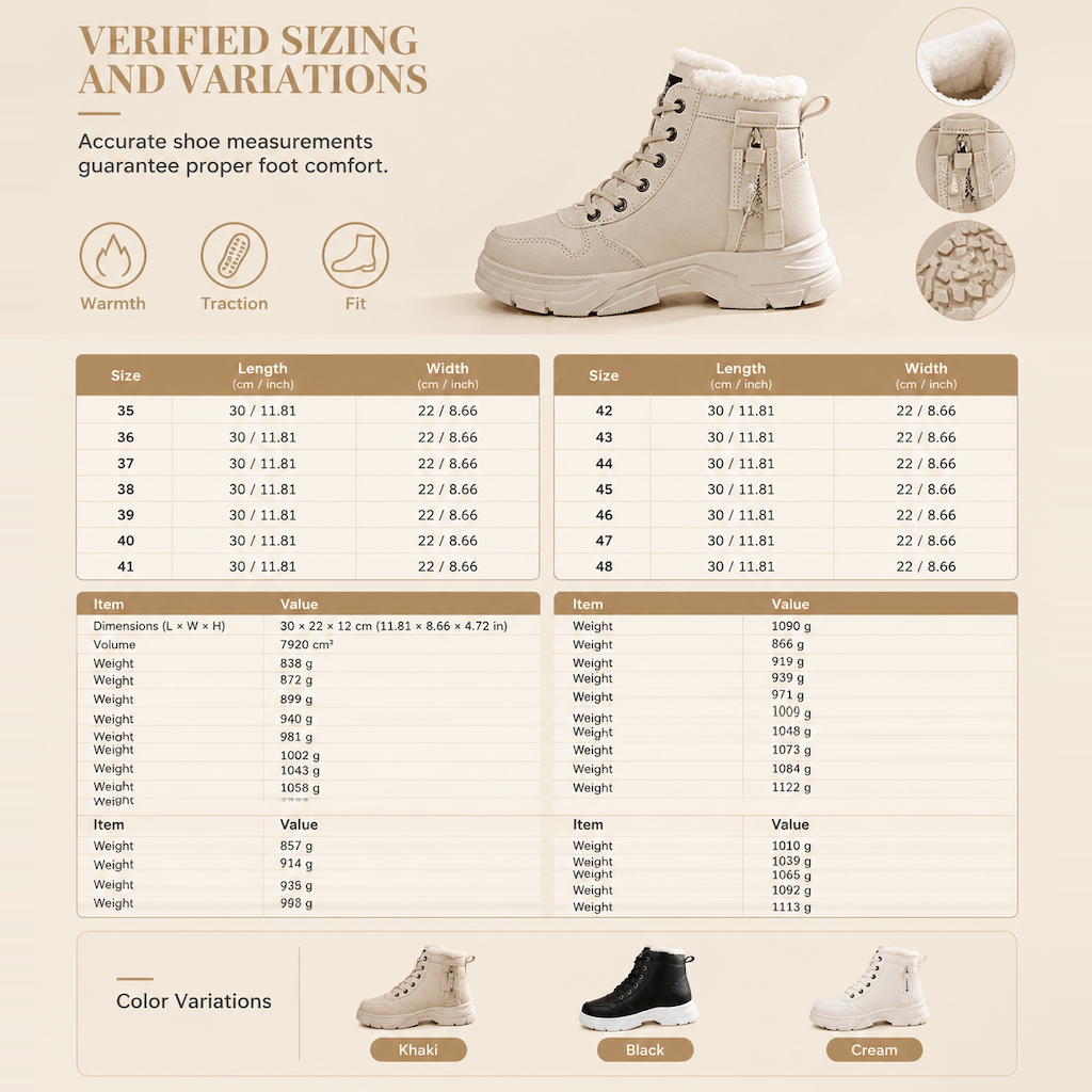 Women Winter Snow Boots Warm Plush Lined Thick High Top Ankle Boots
