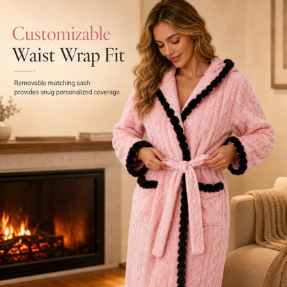Thick Long Sleeve Knit Plush Bathrobe