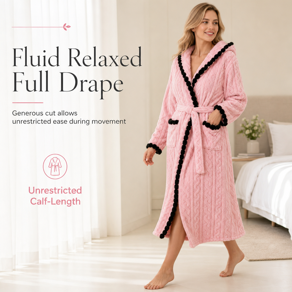 Thick Long Sleeve Knit Plush Bathrobe