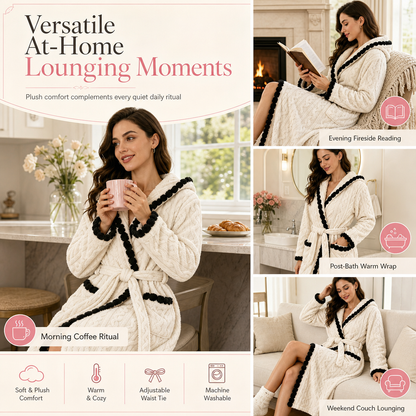 Thick Long Sleeve Knit Plush Bathrobe
