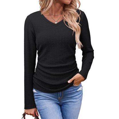 Women's Elegant V-Neck Knit Top