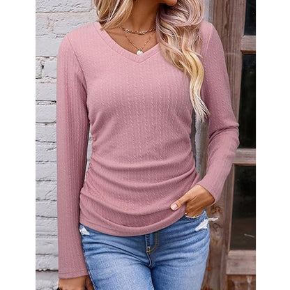 Women's Elegant V-Neck Knit Top