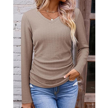 Women's Elegant V-Neck Knit Top