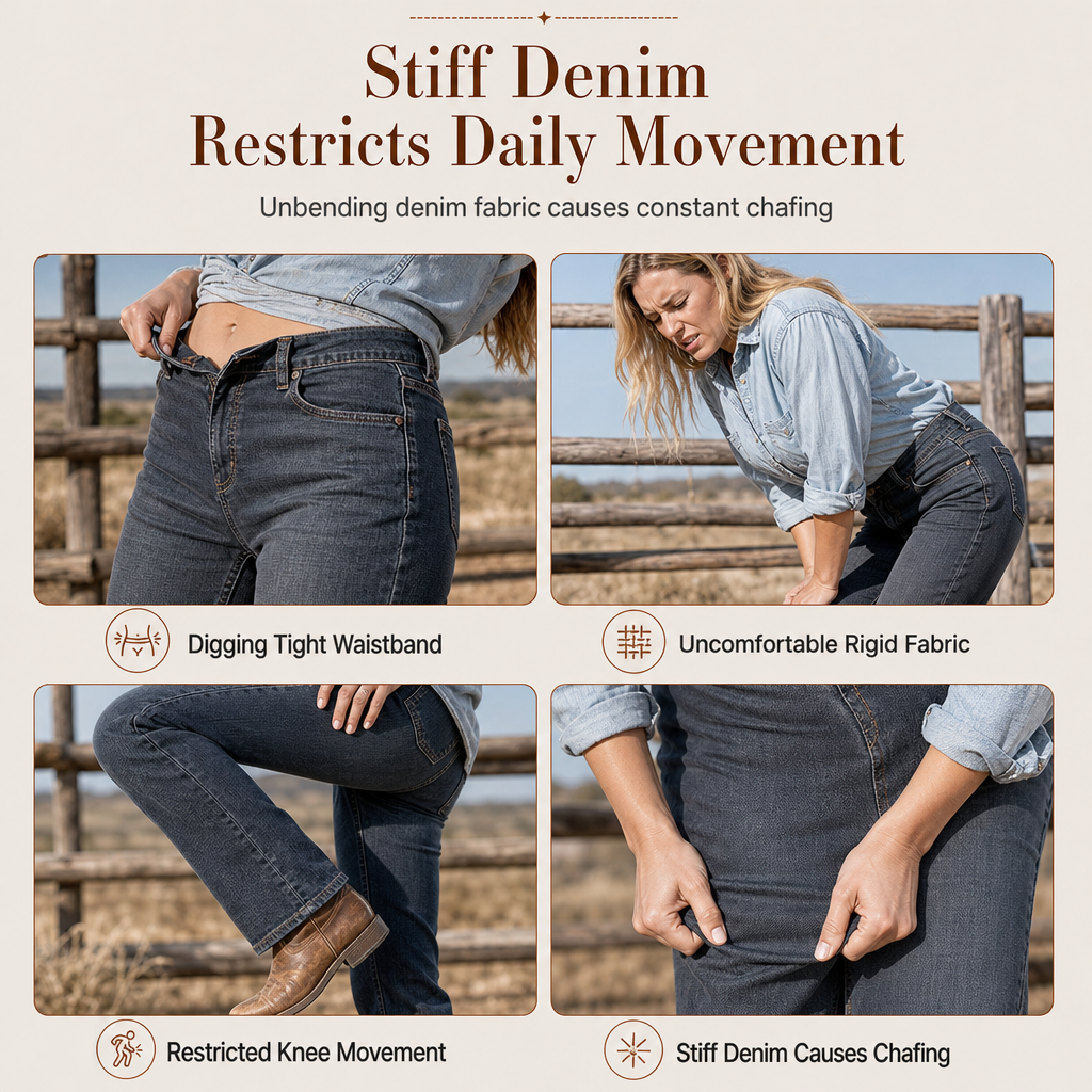 Women's Classic Straight Leg Stretchy Denim Jeans