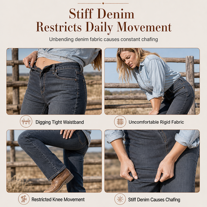 Women's Classic Straight Leg Stretchy Denim Jeans