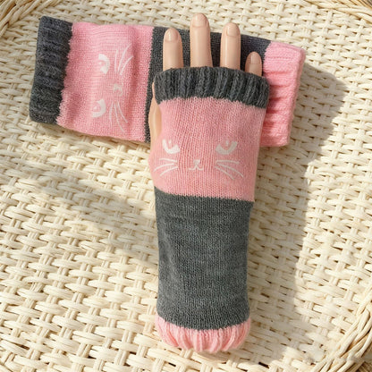 ❄️Black Friday Sale 50% OFF!!🐱Winter Warm Half Finger Knitted Gloves